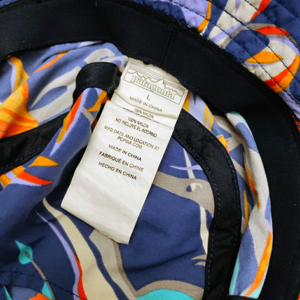 PATAGONIA Wavefarer Bucket Hat Piton Paradise Rare Birds of Paradise - Picture 7 of 9